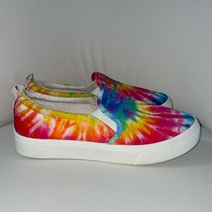 Skechers Poppy Hippy Hype Women Size 7.5 Rainbow Tie Dye Canvas Sneaker Shoe